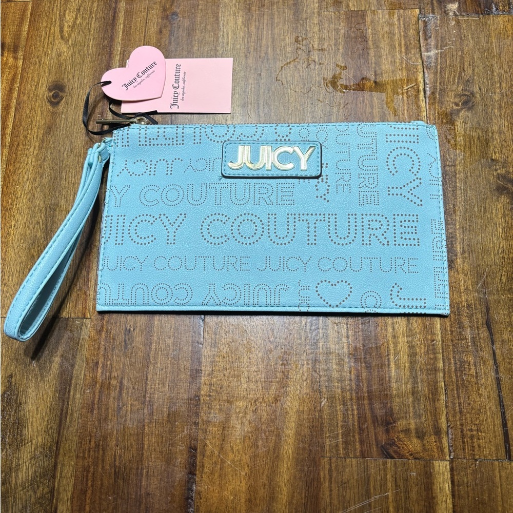 Juicy Couture Blue Key Card Holder with Embossed Design